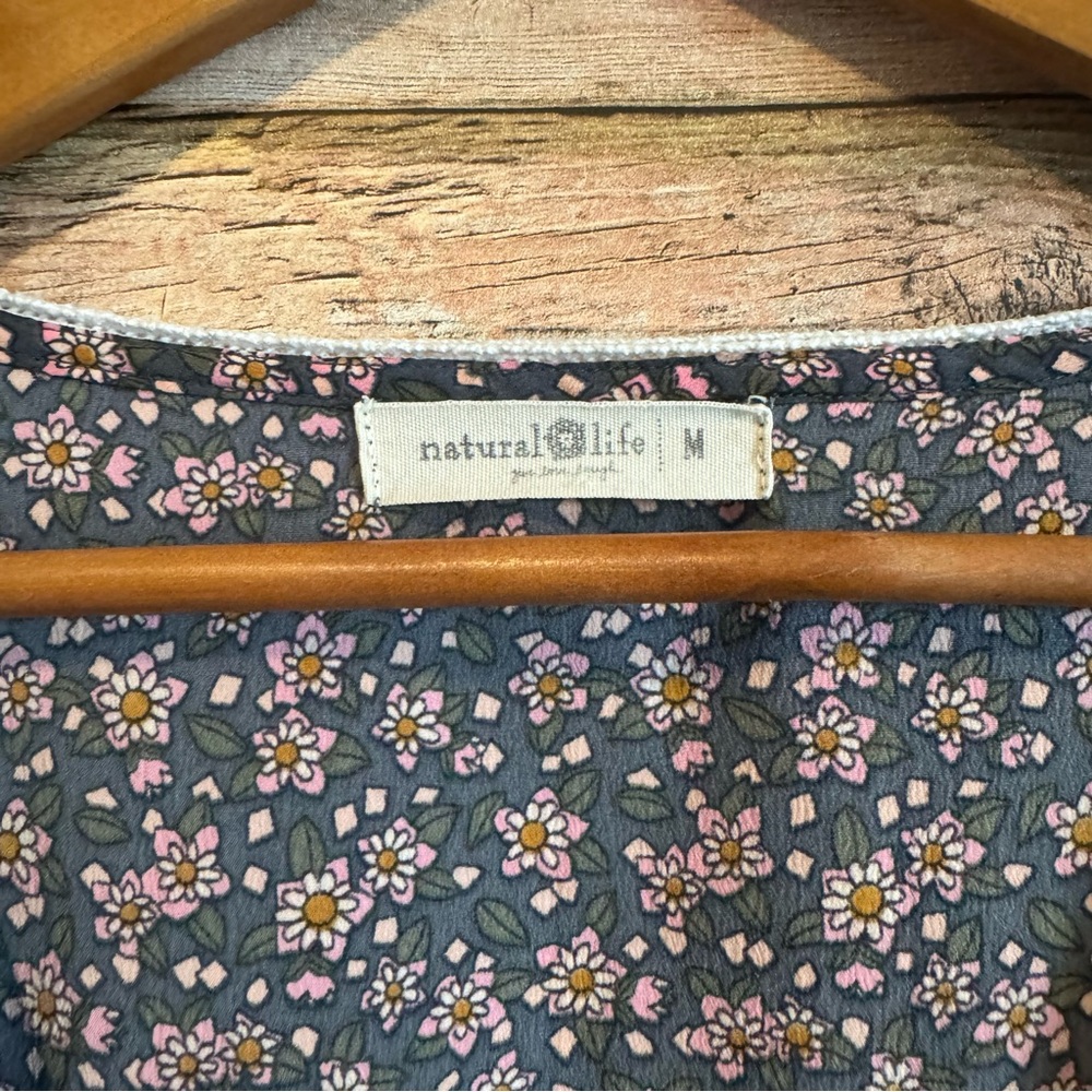 Natural Life Women's Floral Print Boho Peasant Cottagecore Juliette Maxi Dress M - Picture 4 of 10